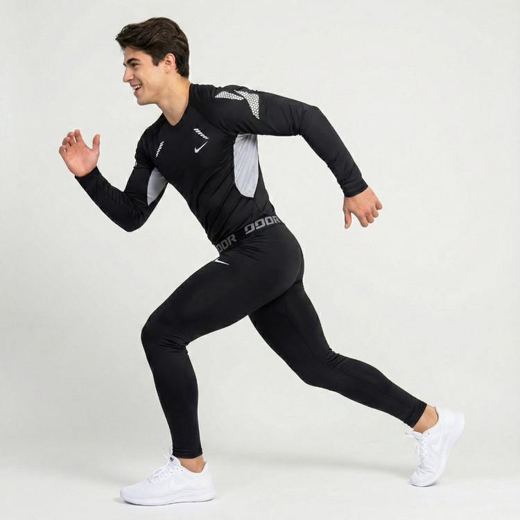 ست تیشرت آستین بلند و لگینگ ورزشی مردانه مدل Winter Run