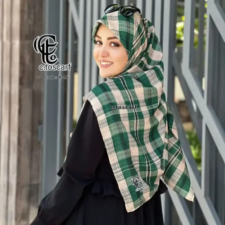 روسری نخی کاستوم طرح آسنات برند سی تو قواره 140