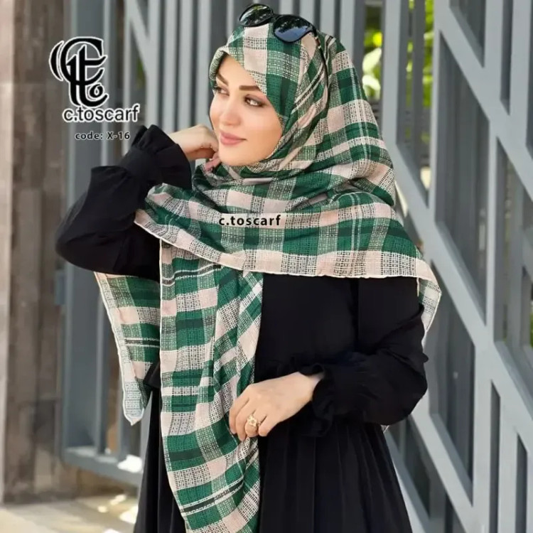 روسری نخی کاستوم طرح آسنات برند سی تو قواره 140