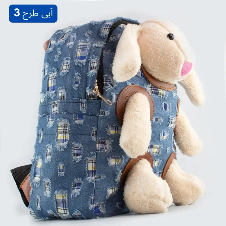 کوله پشتی پارچه ای روزمره مدرسه و دانشگاه زیپ دار بند بلند
