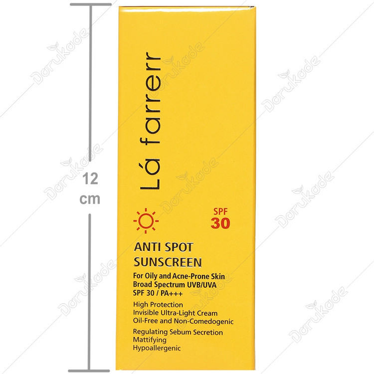 کرم ضد آفتاب و ضدلک بی رنگ پوست چرب و مستعد آکنه SPF30