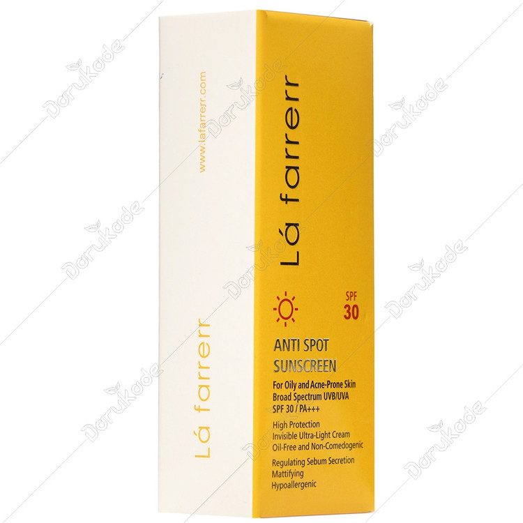کرم ضد آفتاب و ضدلک بی رنگ پوست چرب و مستعد آکنه SPF30