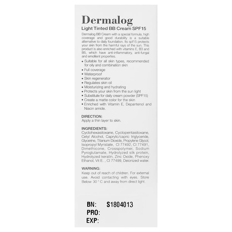 بی بی کرم رنگی درمالوگ SPF15